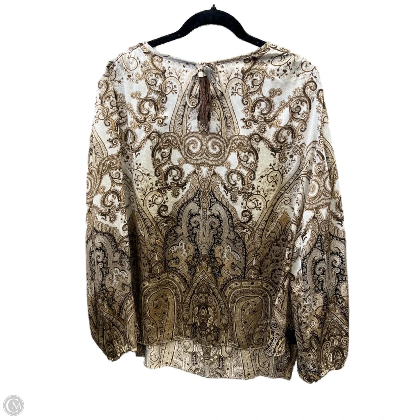 Top Long Sleeve By Chicos In Brown, Size: Xl