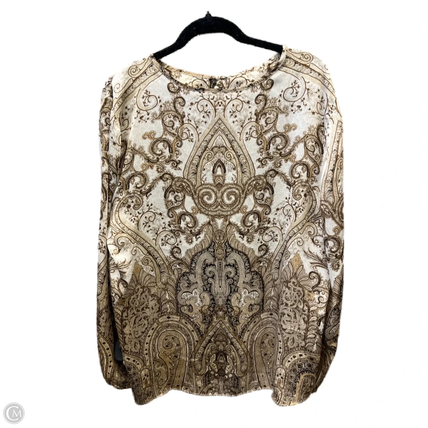 Top Long Sleeve By Chicos In Brown, Size: Xl