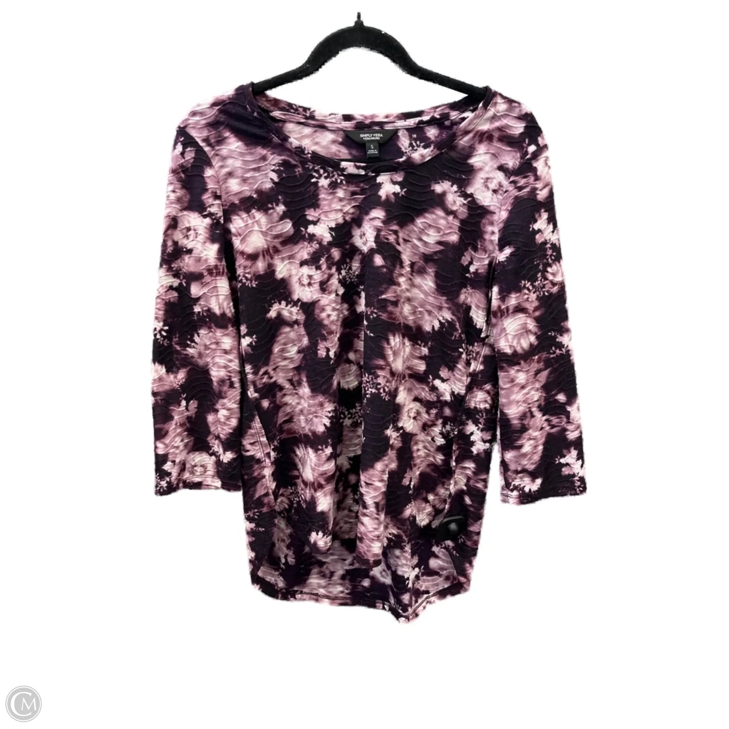 Top Long Sleeve By Simply Vera In Purple, Size: S
