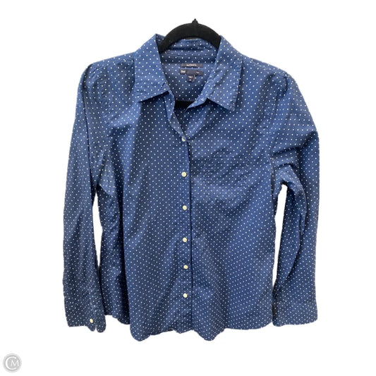 Top Long Sleeve By Gap In Blue & White, Size: M