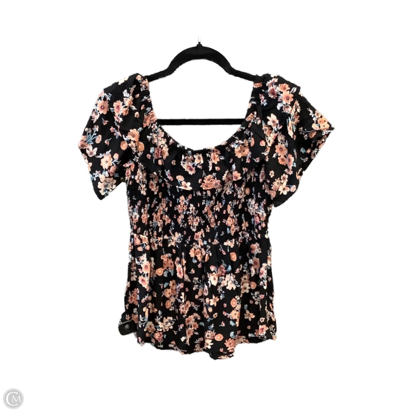 Top Short Sleeve By Maurices In Black, Size: S