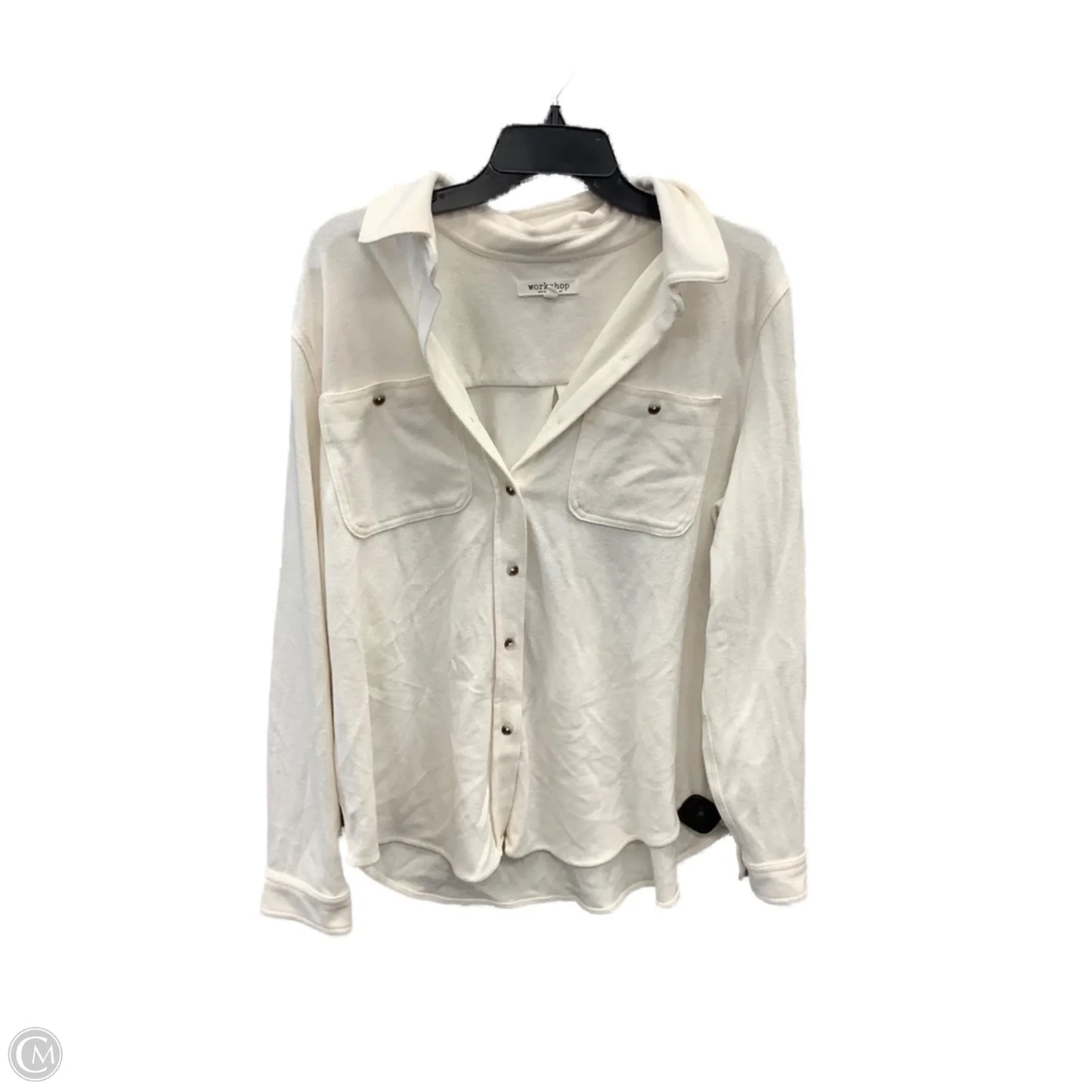 Top Long Sleeve By Workshop In Cream, Size: Xl