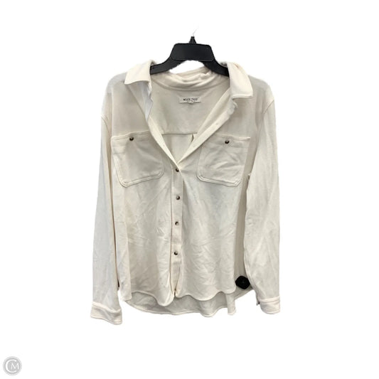 Top Long Sleeve By Workshop In Cream, Size: Xl