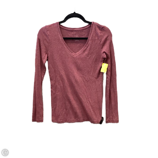 Top Long Sleeve By A New Day In Maroon, Size: Xs