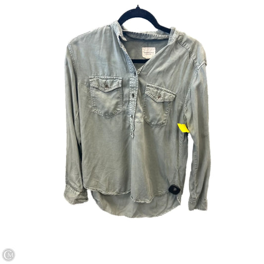 Top Long Sleeve By American Eagle In Green, Size: Xs