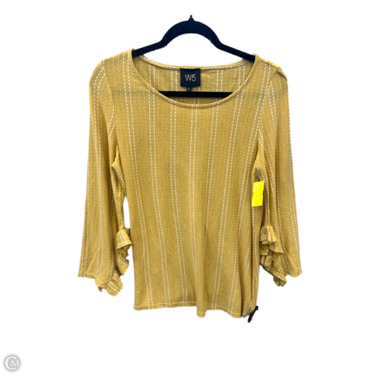 Top Long Sleeve By W5 In Yellow, Size: L