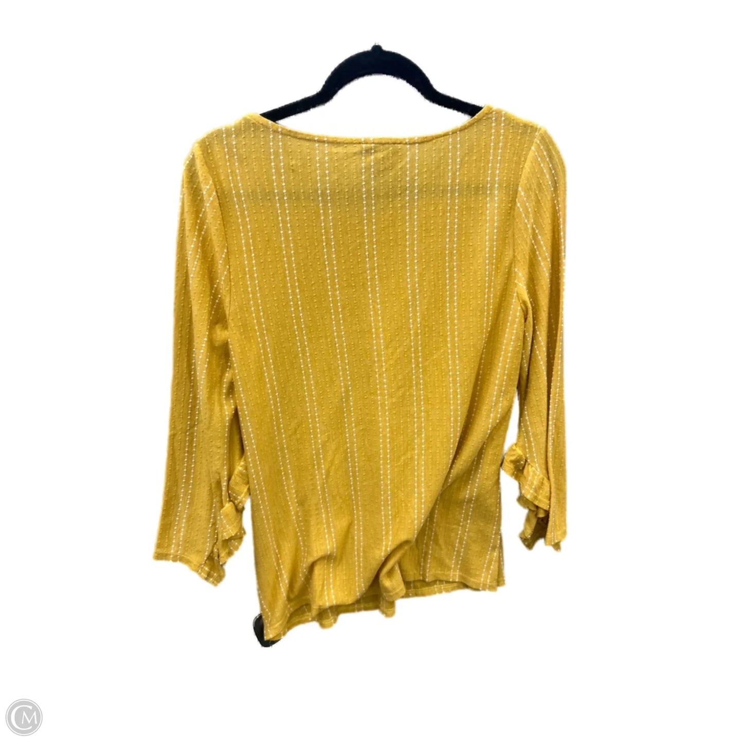 Top Long Sleeve By W5 In Yellow, Size: L