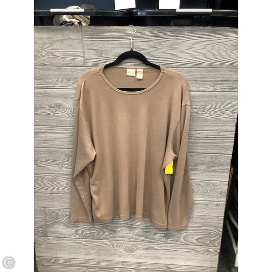 Top Long Sleeve Basic By Falls Creek In Brown, Size: 3x