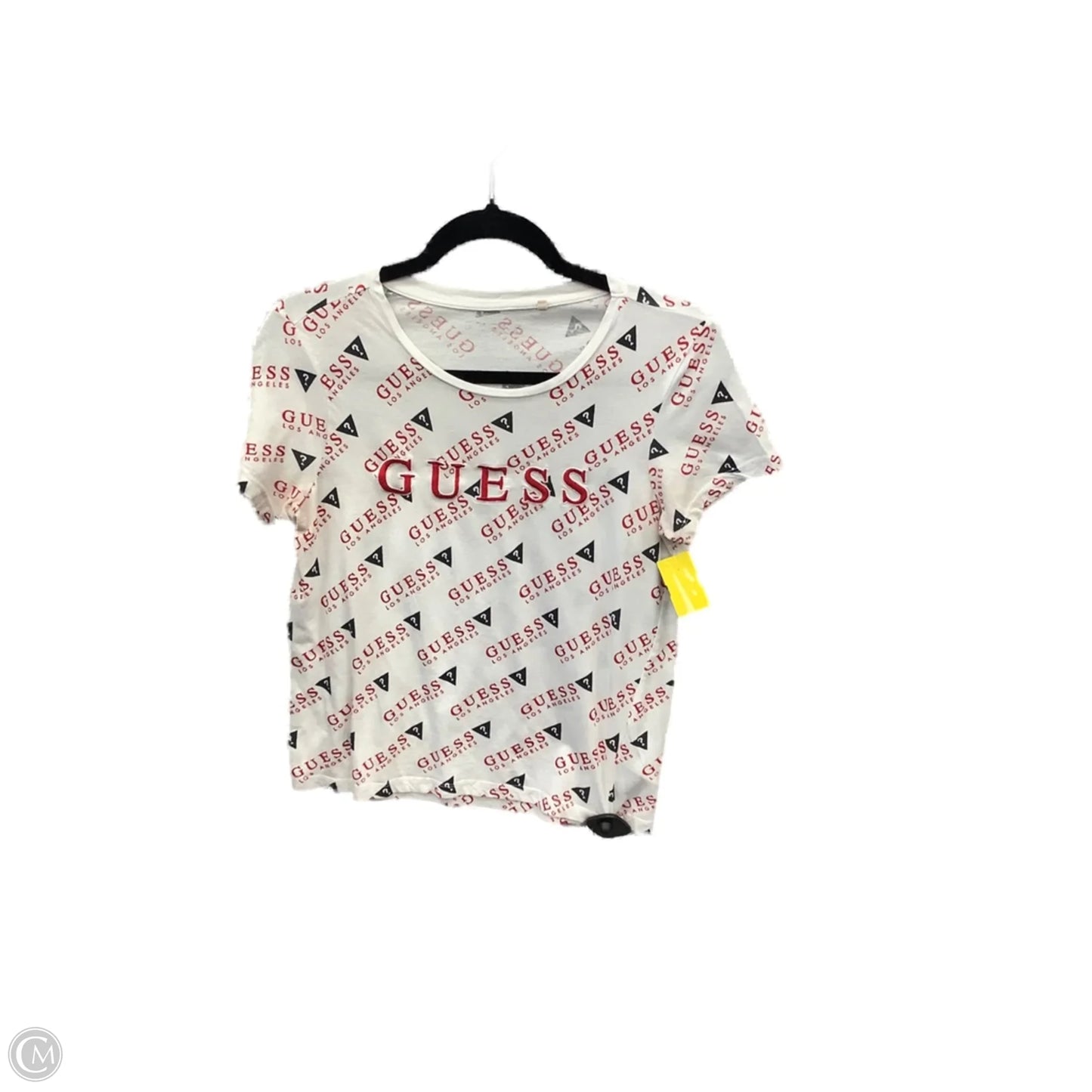 Top Short Sleeve By Guess In White, Size: S