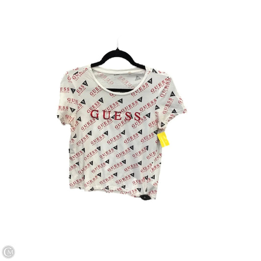 Top Short Sleeve By Guess In White, Size: S