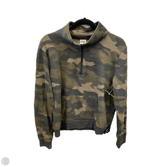 Sweatshirt Collar By Pink In Camouflage Print, Size: L