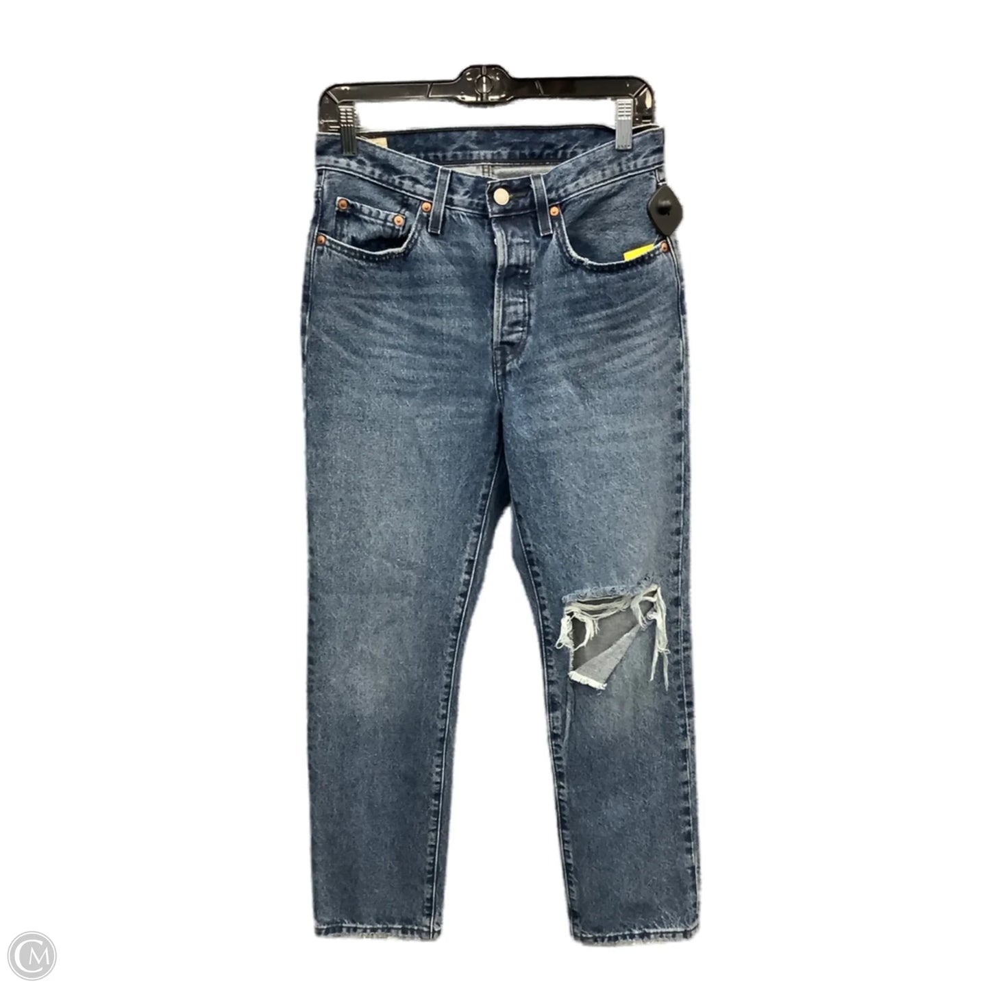 Jeans Straight By Levis In Blue Denim, Size: 8