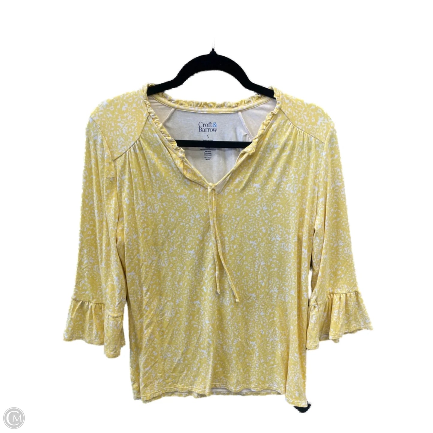 Top Long Sleeve By Croft And Barrow In Yellow, Size: S