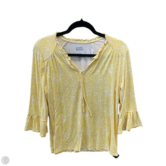 Top Long Sleeve By Croft And Barrow In Yellow, Size: S