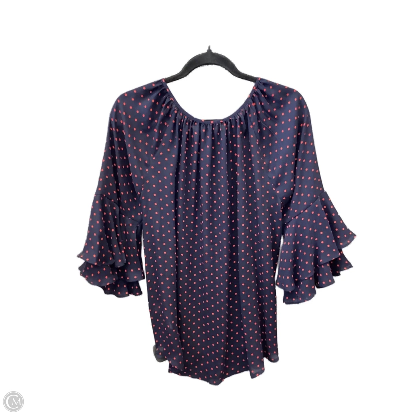 Top Long Sleeve By Chaps In Blue & Red, Size: M