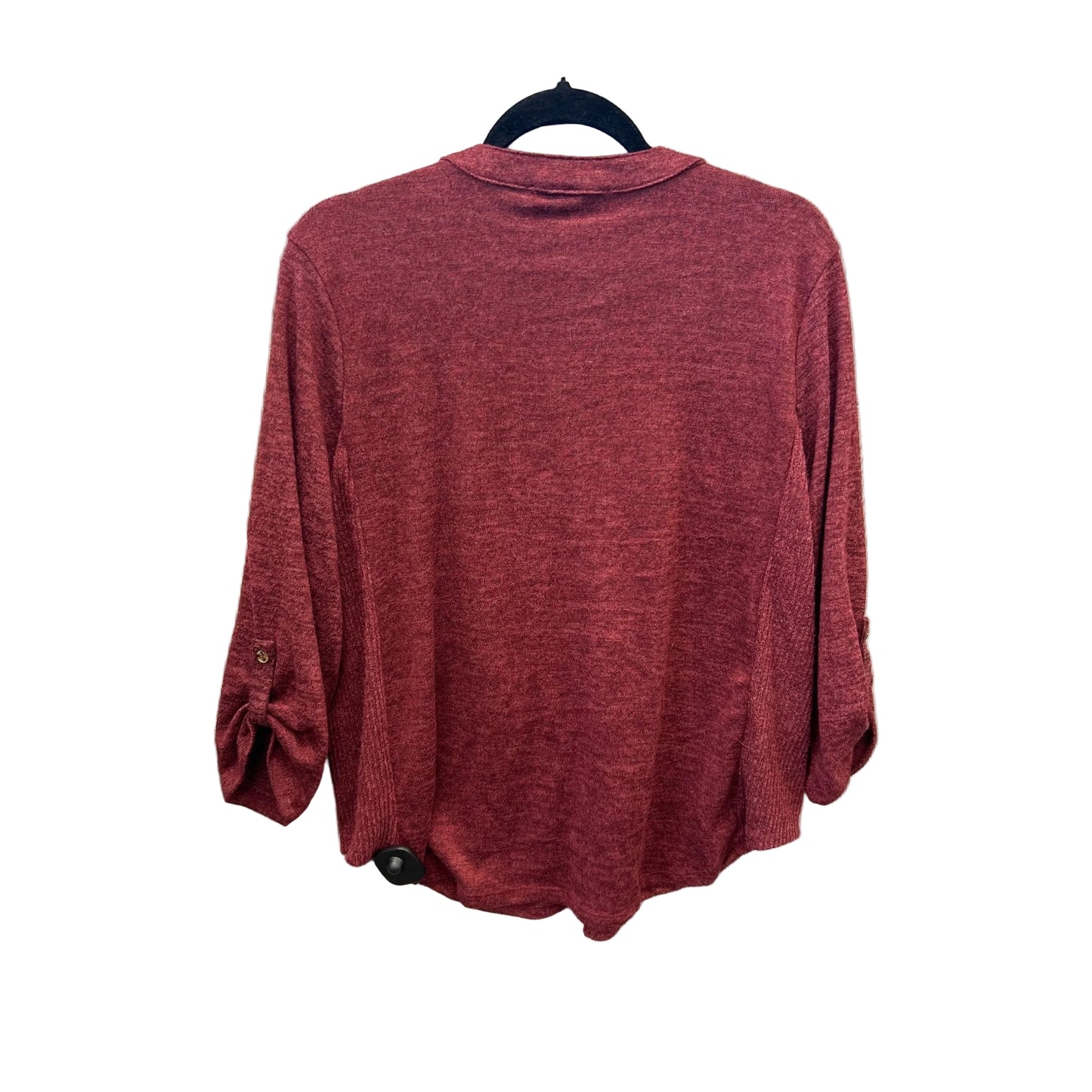 Top Long Sleeve By Auw In Red, Size: Xl