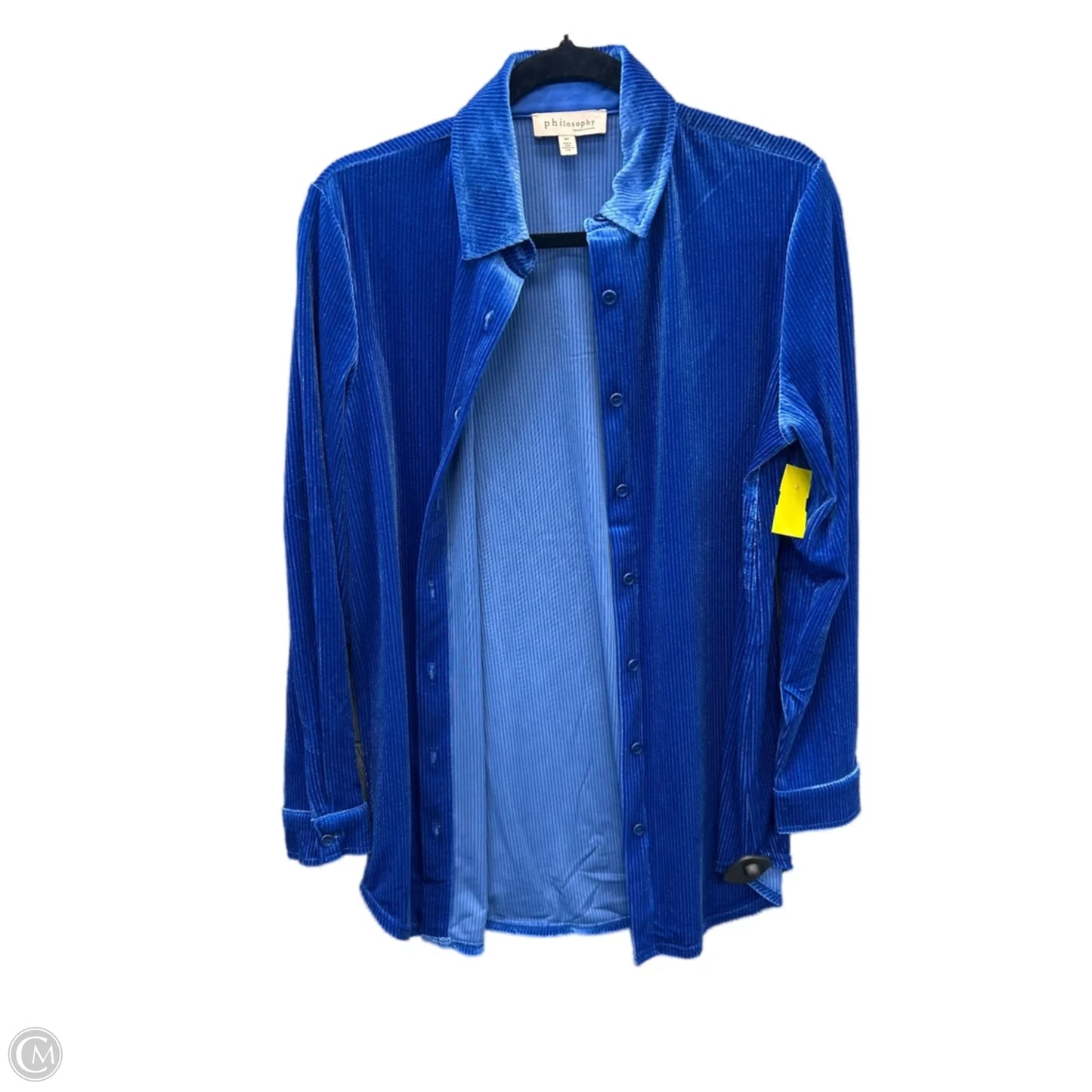 Top Long Sleeve By Philosophy In Blue, Size: S