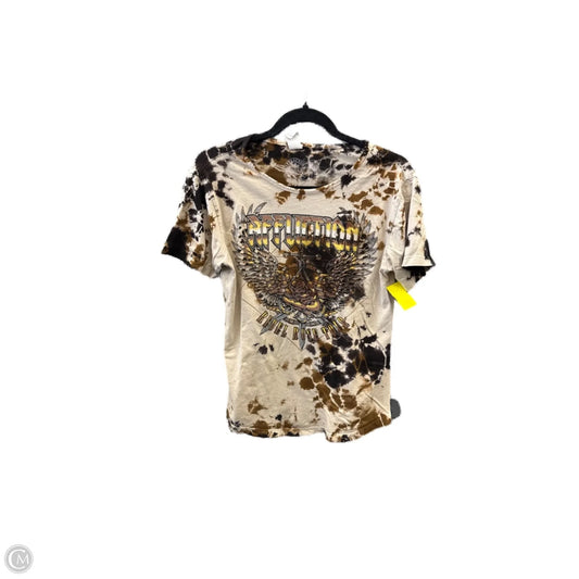 Top Short Sleeve By Affliction In Brown, Size: M
