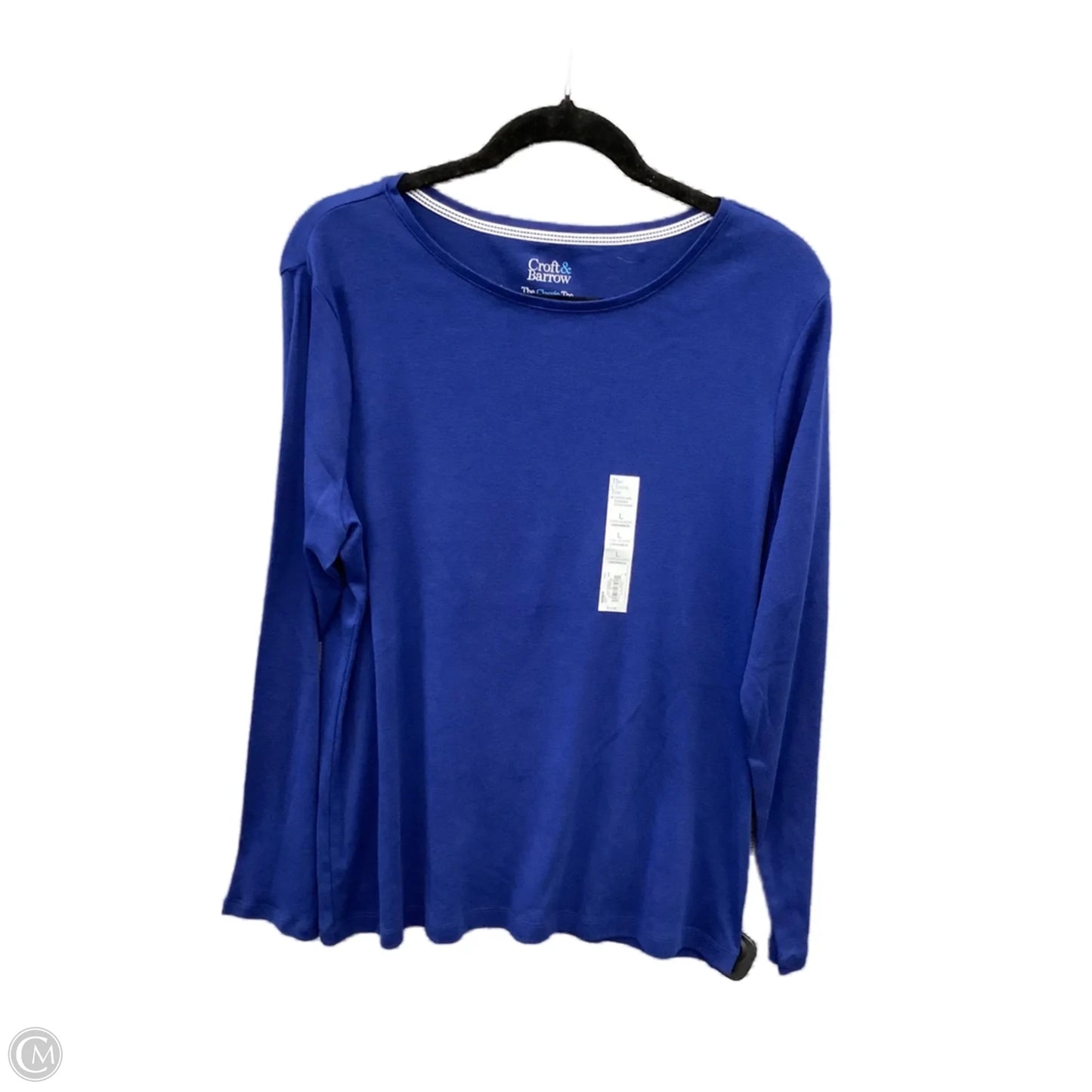 Top Long Sleeve Basic By Croft And Barrow In Blue, Size: L