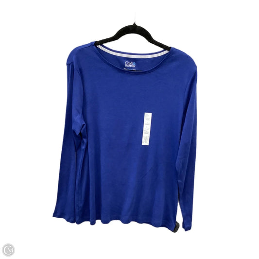 Top Long Sleeve Basic By Croft And Barrow In Blue, Size: L