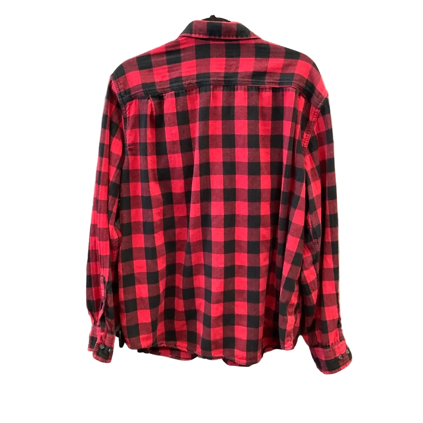 Top Long Sleeve By Faded Glory In Plaid Pattern, Size: Xl