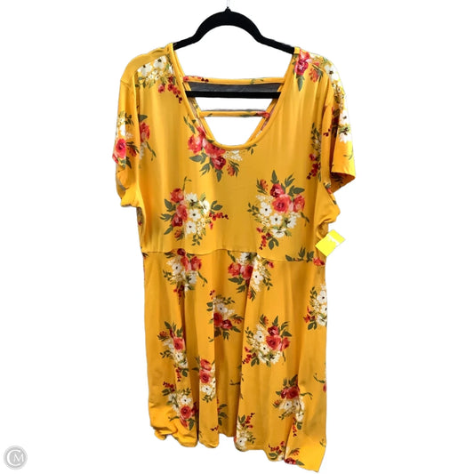 Dress Casual Midi By Bobbie Brooks In Yellow, Size: 2x