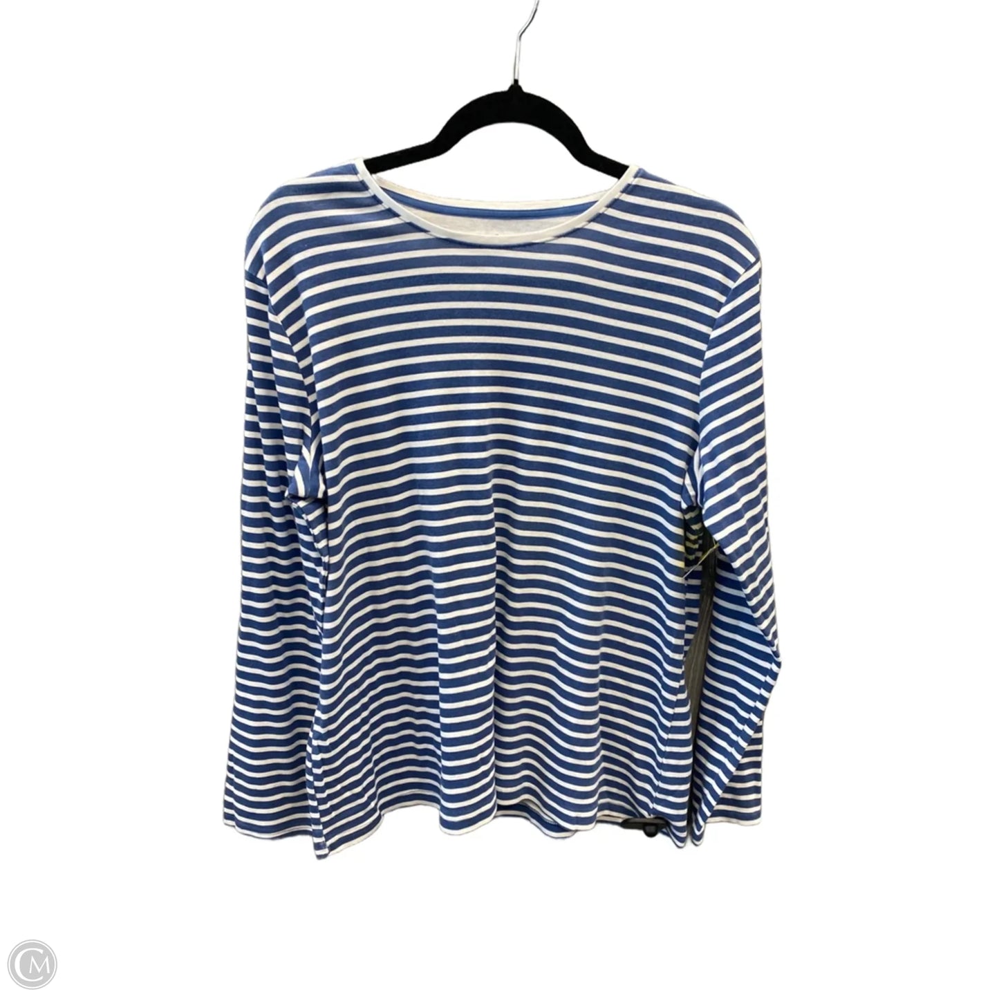 Top Long Sleeve By Croft And Barrow In Blue & White, Size: Xl