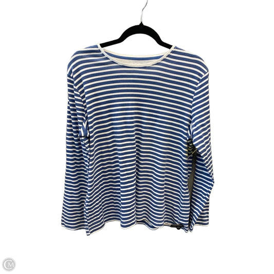 Top Long Sleeve By Croft And Barrow In Blue & White, Size: Xl