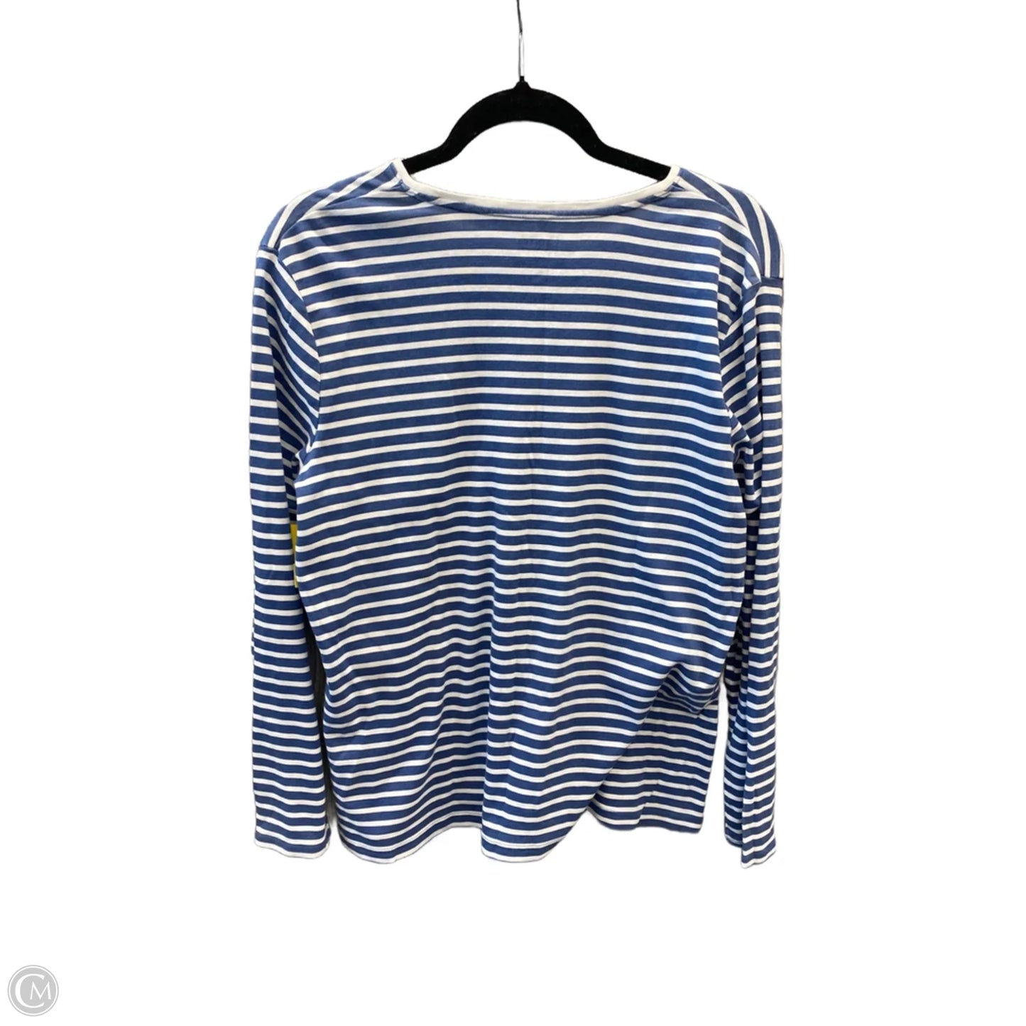 Top Long Sleeve By Croft And Barrow In Blue & White, Size: Xl