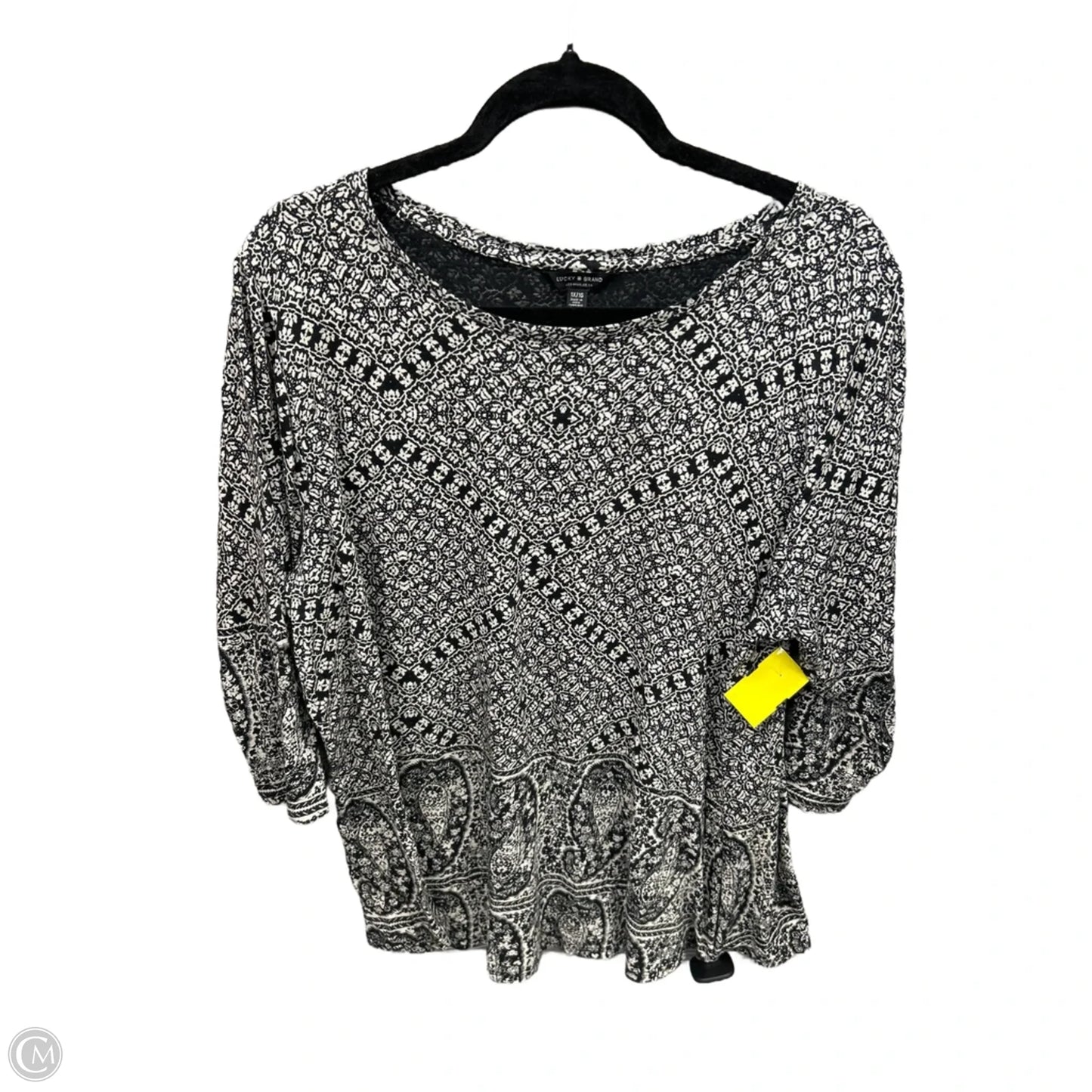 Top Long Sleeve By Lucky Brand In Black, Size: 1x