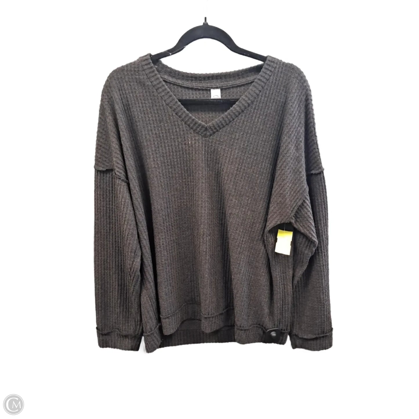 Top Long Sleeve By Clothes Mentor In Grey, Size: 1x