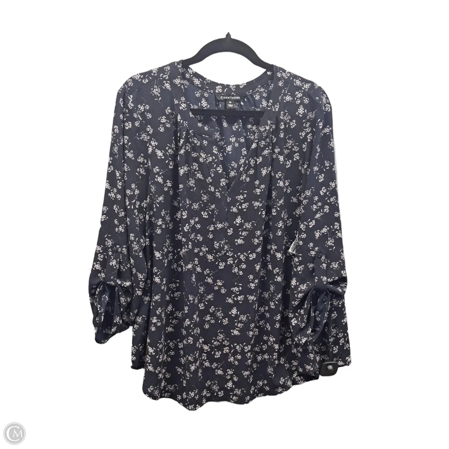 Top Long Sleeve By 41 Hawthorn In Blue, Size: Xxl