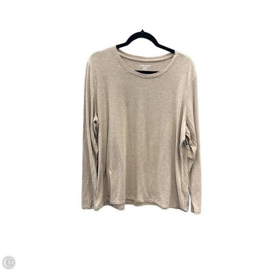 Top Long Sleeve Basic By Amazon Essentials In Tan, Size: Xxl