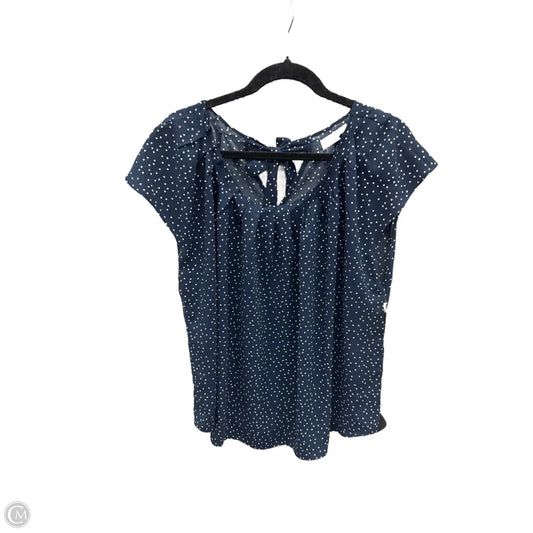 Top Short Sleeve By Lc Lauren Conrad In Blue & White, Size: Xxl