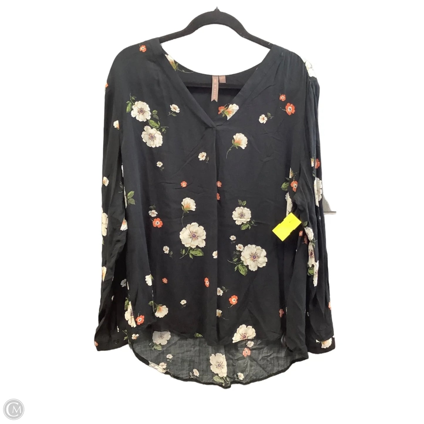 Top Long Sleeve By Clothes Mentor In Black, Size: Xxl