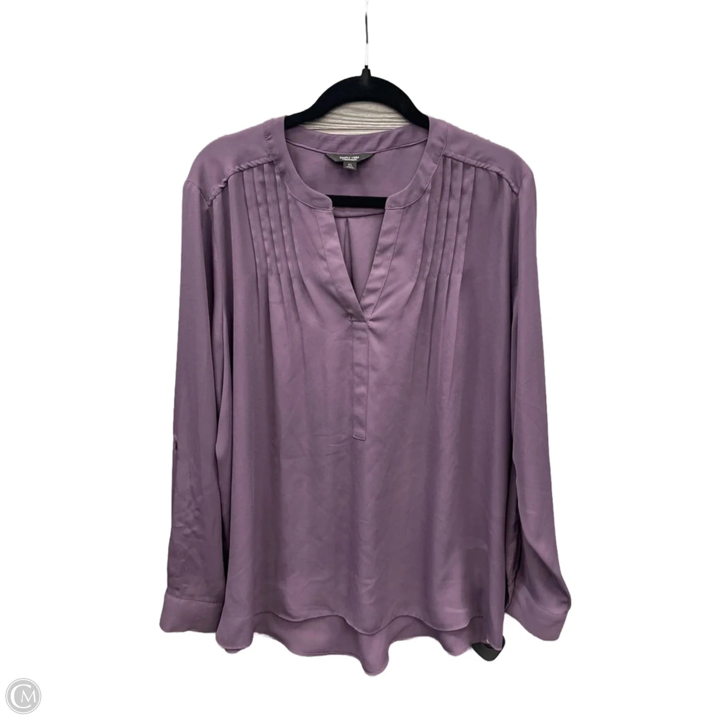 Top Long Sleeve By Simply Vera In Purple, Size: Xl