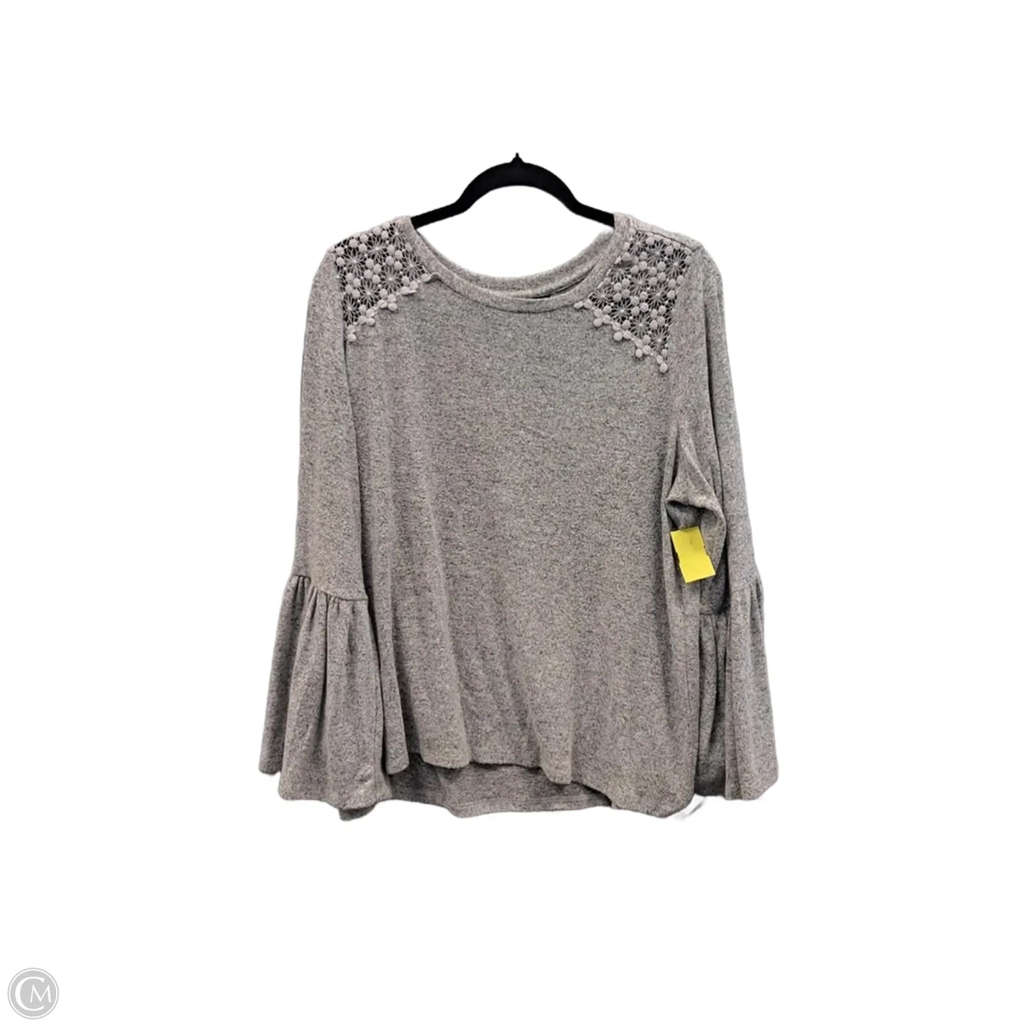 Top Long Sleeve By Liz Claiborne In Grey, Size: L