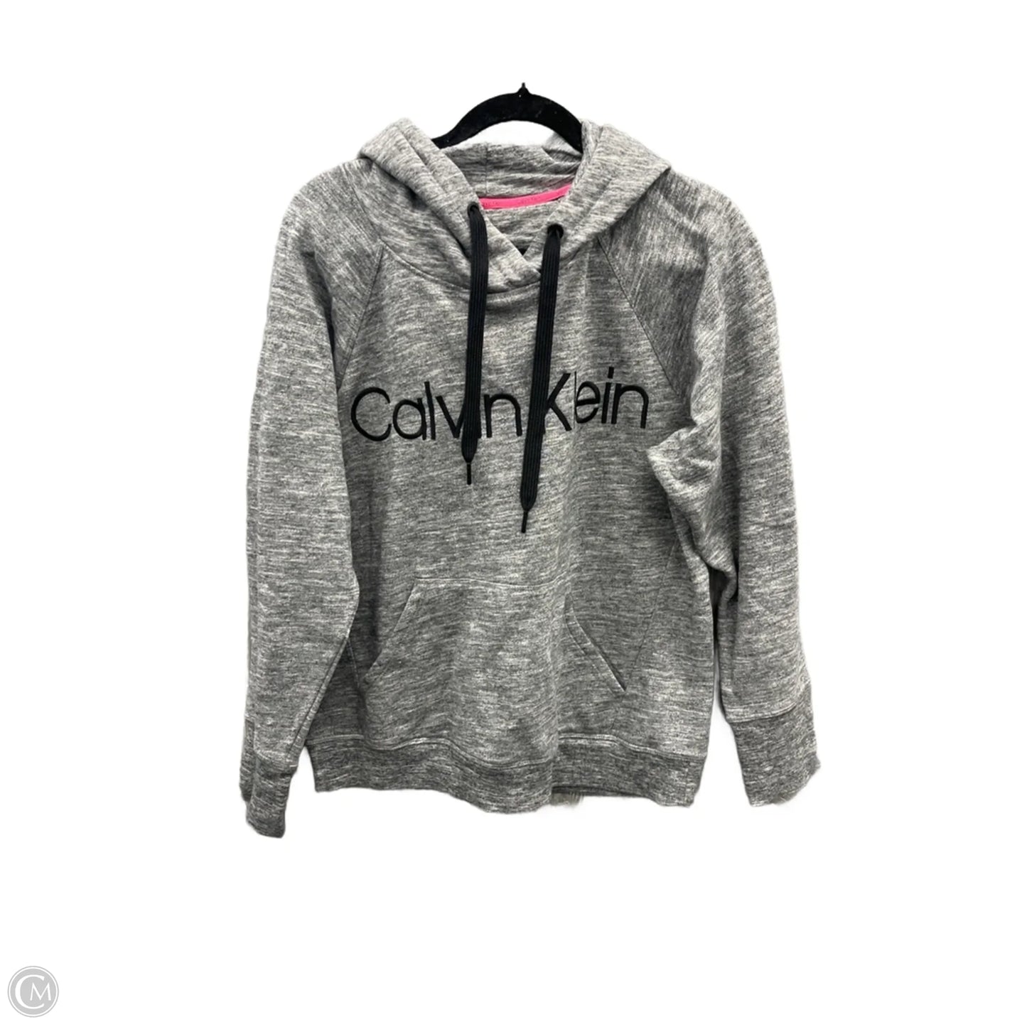 Sweatshirt Hoodie By Calvin Klein In Grey, Size: M