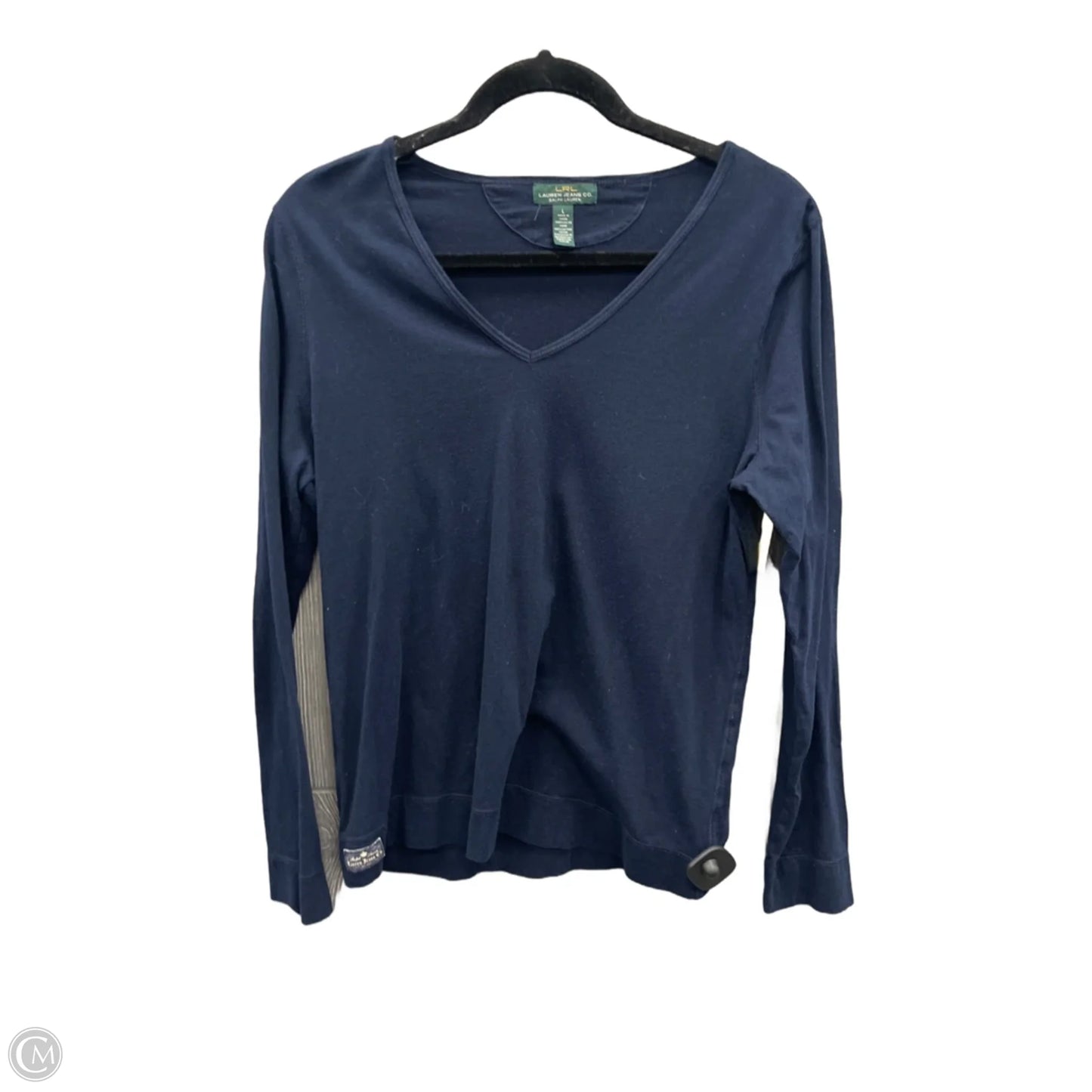 Top Long Sleeve By Lauren Jeans Co In Blue, Size: L