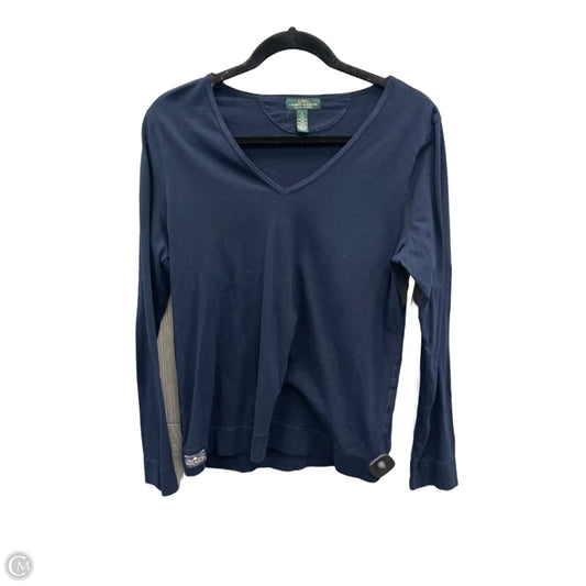 Top Long Sleeve By Lauren Jeans Co In Blue, Size: L