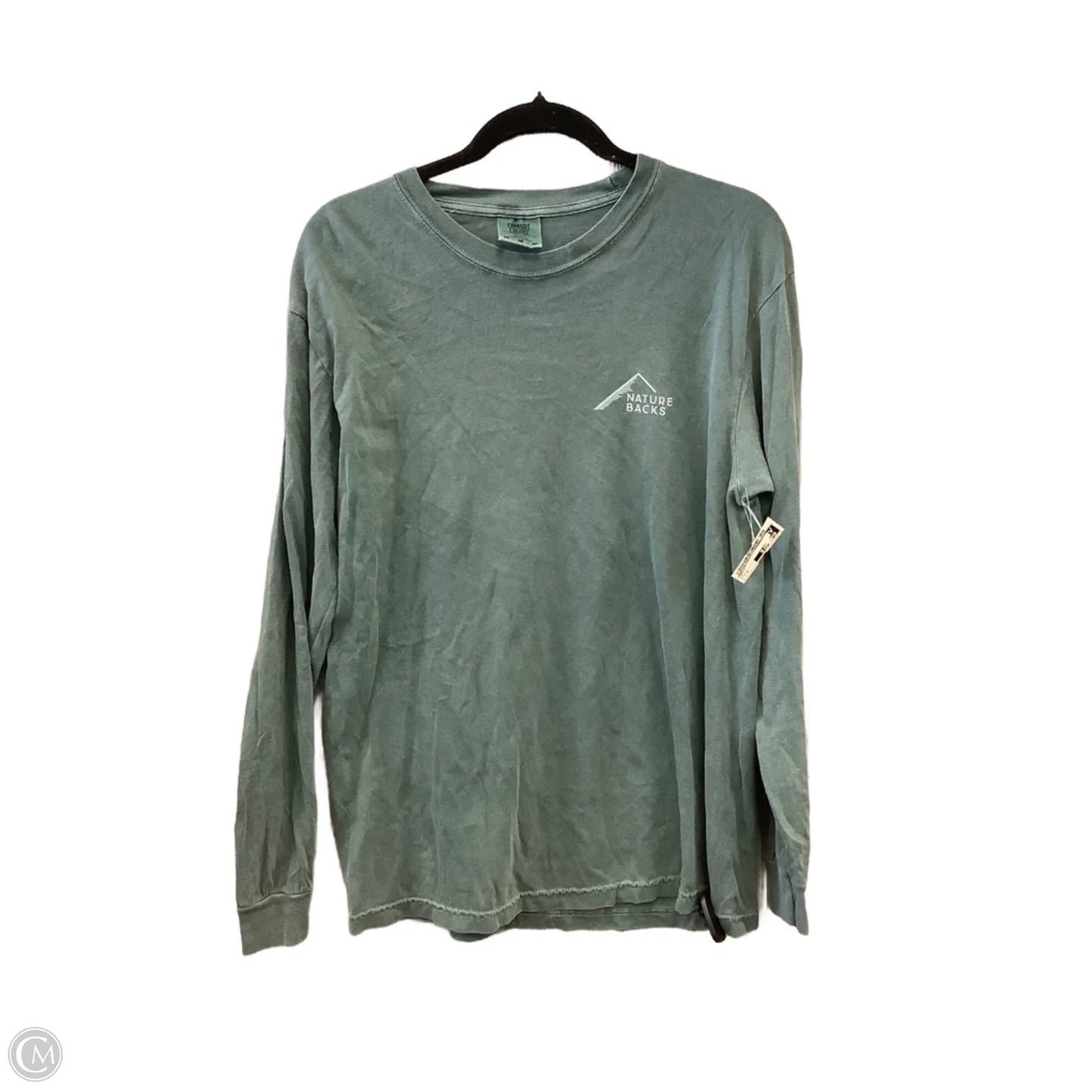Top Long Sleeve By Comfort Colors In Green, Size: M