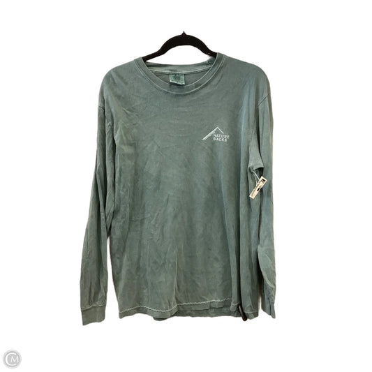 Top Long Sleeve By Comfort Colors In Green, Size: M
