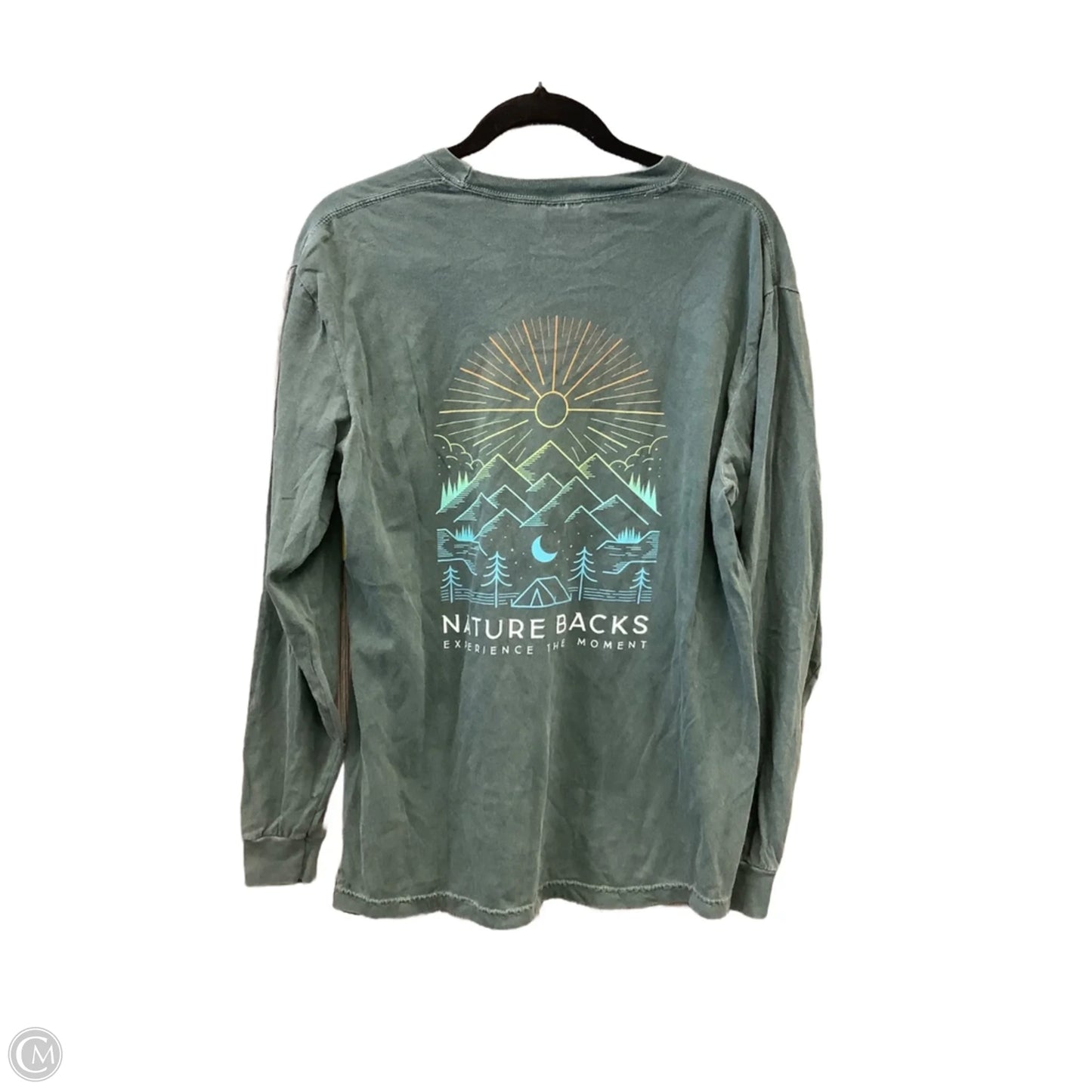 Top Long Sleeve By Comfort Colors In Green, Size: M