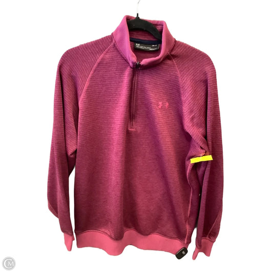 Athletic Top Long Sleeve Collar By Under Armour In Pink, Size: L