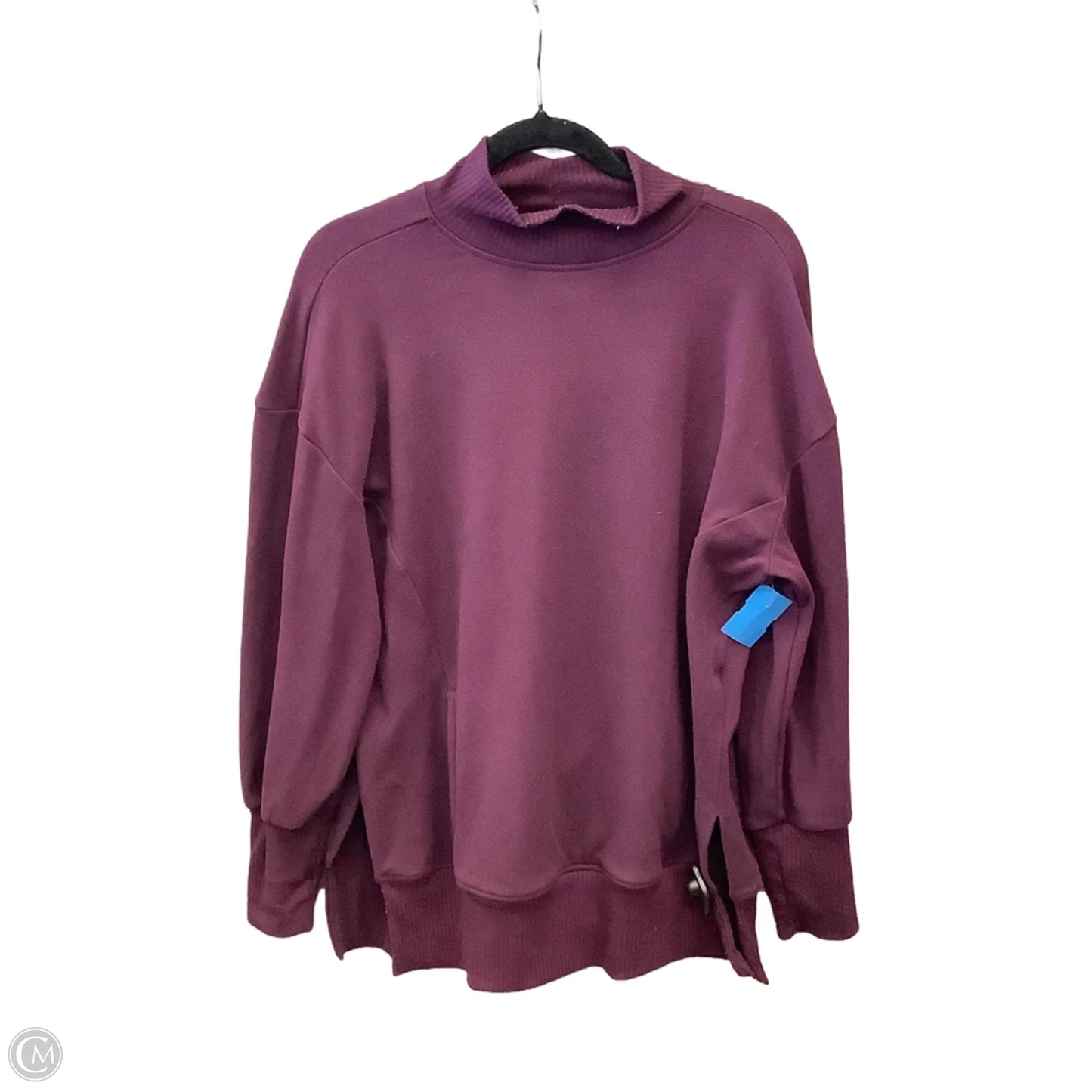 Athletic Top Long Sleeve Collar By Mta Sport In Purple, Size: M