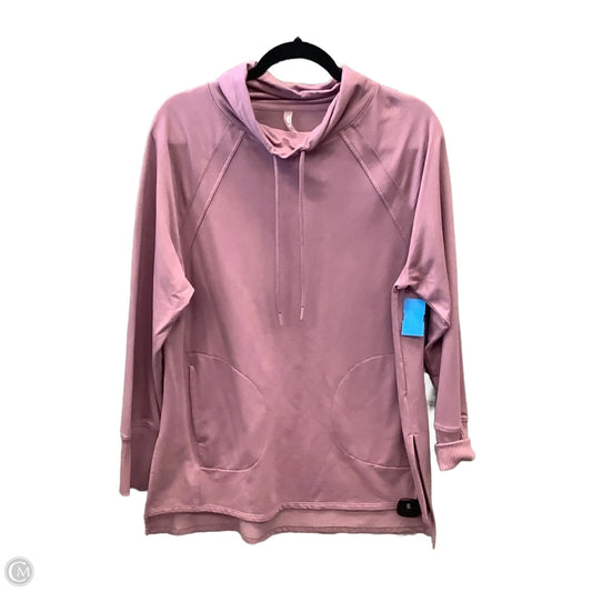 Athletic Top Long Sleeve Collar By Mta Sport In Purple, Size: L