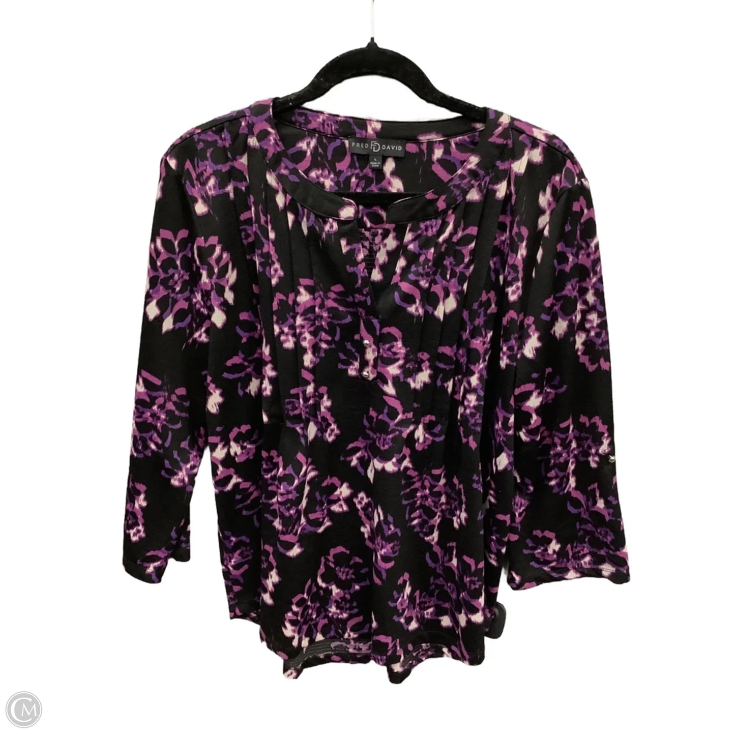 Top Long Sleeve By Clothes Mentor In Black & Purple, Size: L