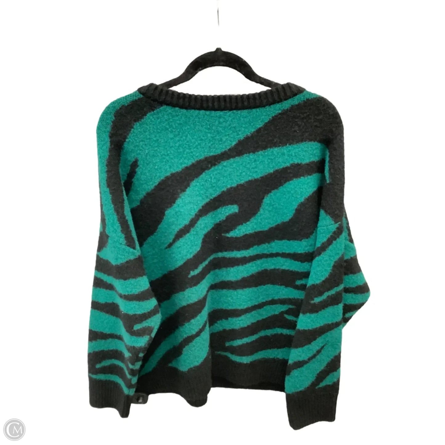 Sweater By Clothes Mentor In Black & Green, Size: M