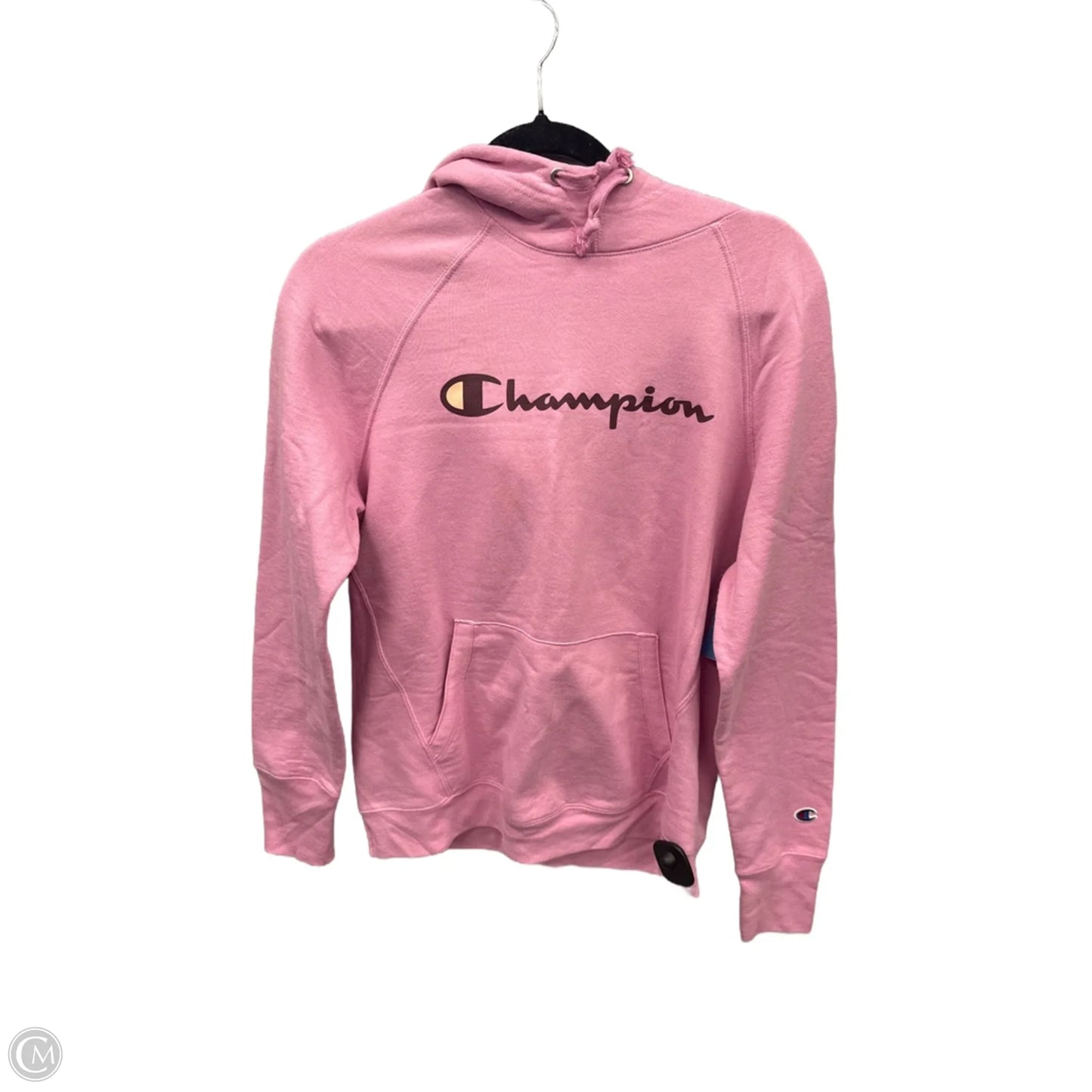 Athletic Top Long Sleeve Hoodie By Champion In Pink, Size: M