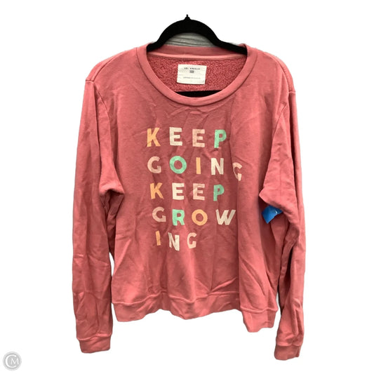 Top Long Sleeve By Sol Angeles In Pink, Size: 1x